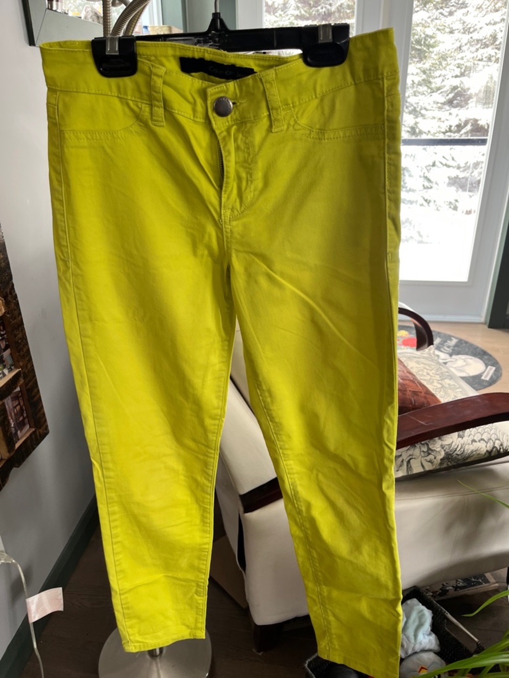 Calvin Klein Bright Lime Green Stretch Denimn